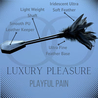 Thumbnail for Dual Delight Black Feather & Leather Crop β Elegant Sensory Accessory for Playful Stimulation