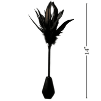 Thumbnail for Dual Delight Black Feather & Leather Crop β Elegant Sensory Accessory for Playful Stimulation