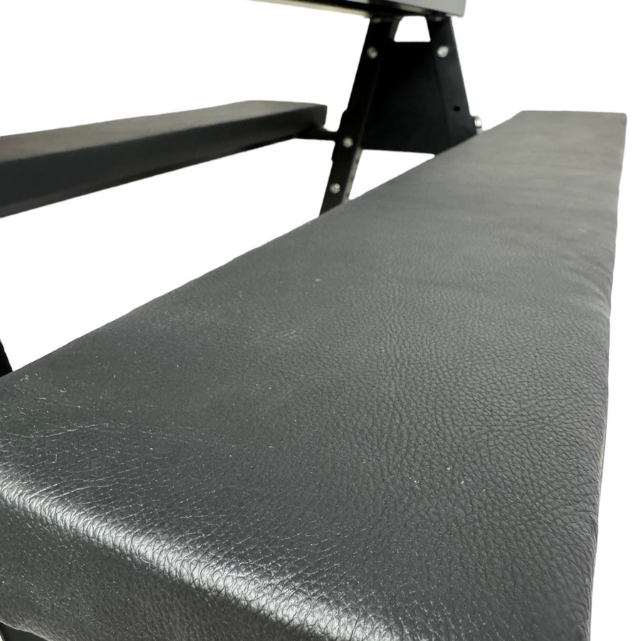 Roomsacred Black Adjustable Height Flogging Horse Spanking Bench With Ankle and Wrist Cuffs Adult Sex Room Furniture