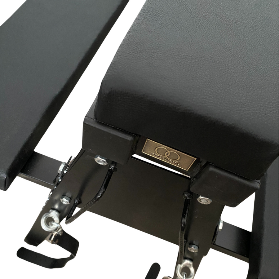 Roomsacred Black Adjustable Height Flogging Horse Spanking Bench With Ankle and Wrist Cuffs Adult Sex Room Furniture