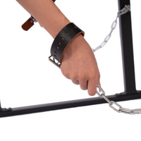 Thumbnail for Roomsacred Full Access Bondage Restraint Table Adjustable BDSM Gyno Chair with Ankle & Wrist Cuffs Adult Playroom Dungeon Sex Room Furniture