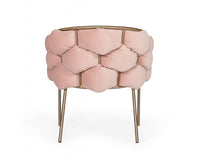 Thumbnail for Pink And Brass Upholstered Fabric Dining Arm Chair