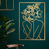 Thumbnail for Metal Wall Ornament Art Silhouette Female