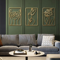 Thumbnail for Metal Wall Ornament Art Silhouette Female