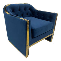 Thumbnail for Luxe Collection Navy and Gold Chair