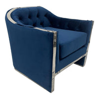 Thumbnail for Luxe Collection Navy and Silver Chair