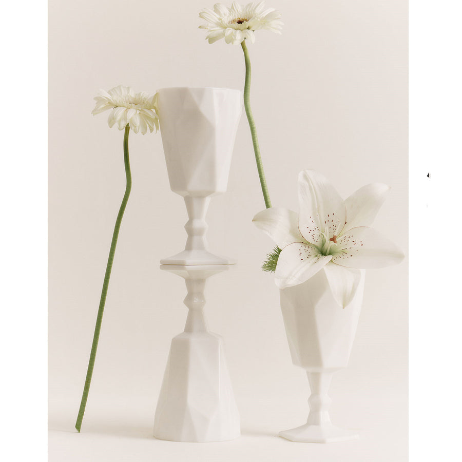 White Jade Wine Glass Sculpture Table Art