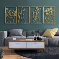 Thumbnail for Metal Wall Ornament Art Silhouette Female