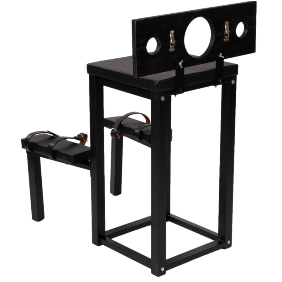 Roomsacred Bondage Bench Wood Neck and Wrist Yoke Stock Spanking Flogging Table Adult Sex Room Furniture