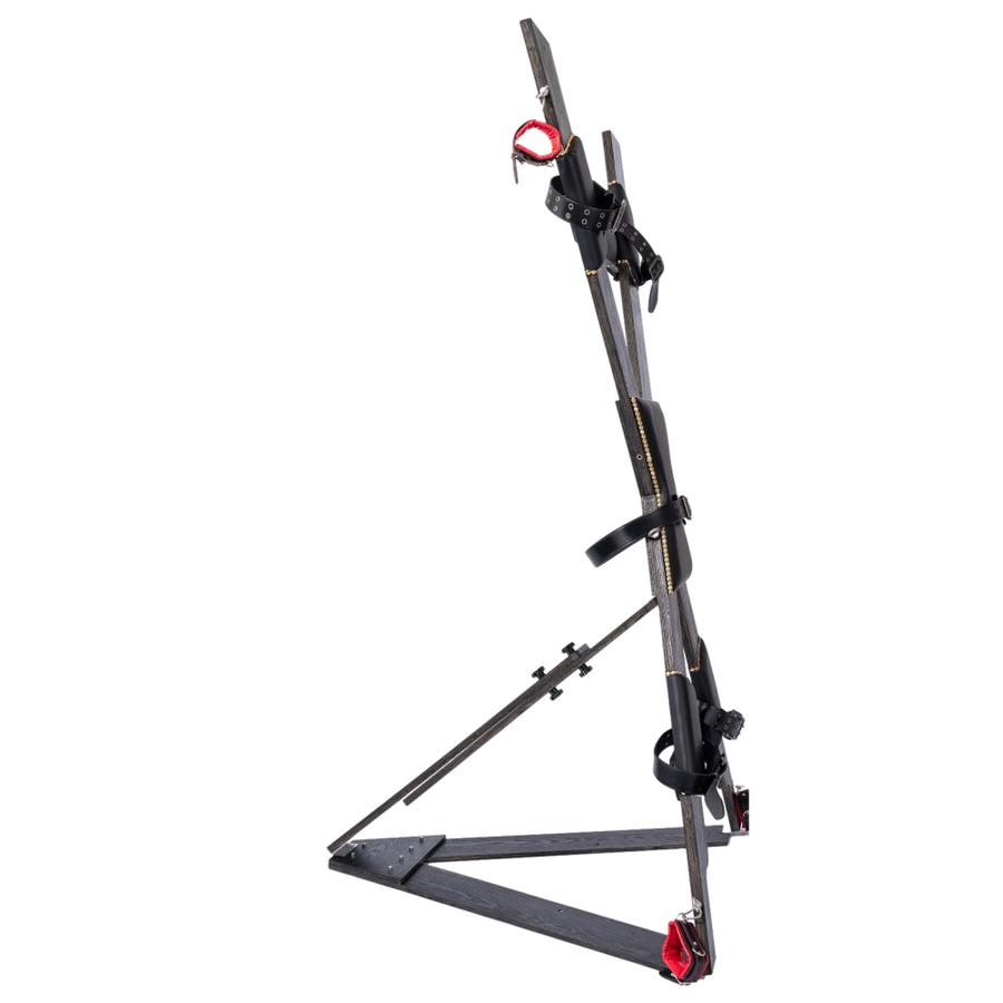 Roomsacred Black Series Luxury St. Andrew's Cross with Wrist and Ankle Cuffs Free Standing or Wall Mount