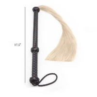 Thumbnail for Enchanting Blonde Hair Spanking Flogger Whip with Black PU Leather Handle for Adult Bedroom Sensory Play
