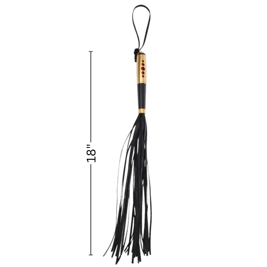 Decorative Flogger with Ornate Handle & Supple Leather Tassels Sensory Play Accessory