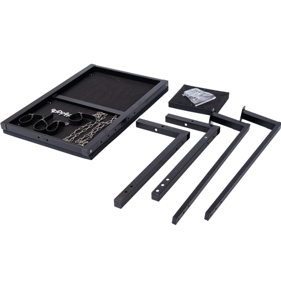 Roomsacred Floor Restraint Board Gyno Chair With Leg Stirrups Wrist and Ankle Cuff Restraints