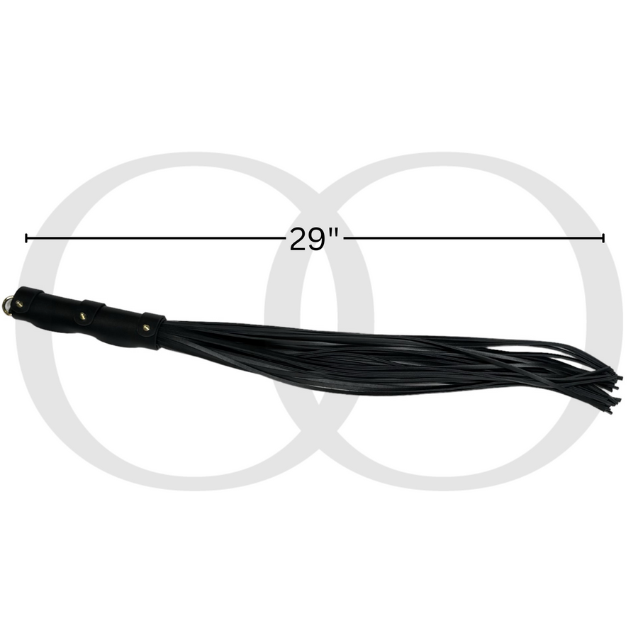 Serious Heavy Duty Leather Braided Flogger Whip with Extended Tassels & Rolled Handle Premium Sensory Play Accessory for Couples