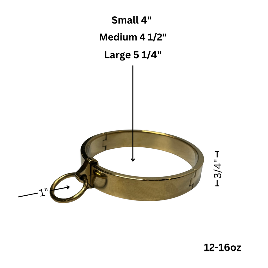 Roomsacred Love Collection Solid Stainless Steel Gold Bondage Collar Luxury Adult Restraint Neck Cuff