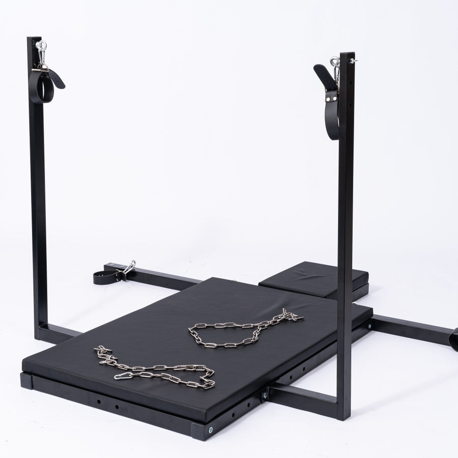 Roomsacred Floor Restraint Board Gyno Chair With Leg Stirrups Wrist and Ankle Cuff Restraints