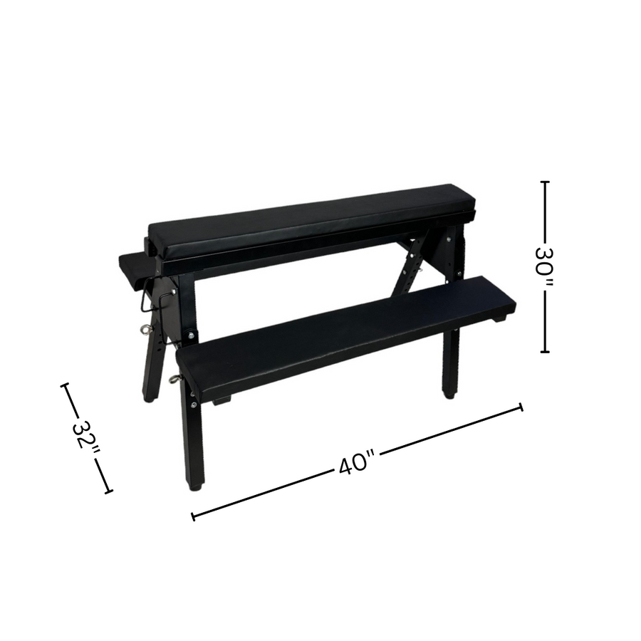 Roomsacred Black Adjustable Height Flogging Horse Spanking Bench With Ankle and Wrist Cuffs Adult Sex Room Furniture