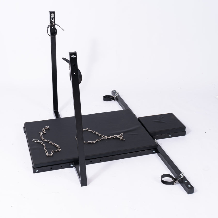 Roomsacred Floor Restraint Board Gyno Chair With Leg Stirrups Wrist and Ankle Cuff Restraints