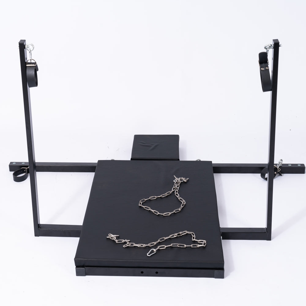 Roomsacred Floor Restraint Board Gyno Chair With Leg Stirrups Wrist and Ankle Cuff Restraints