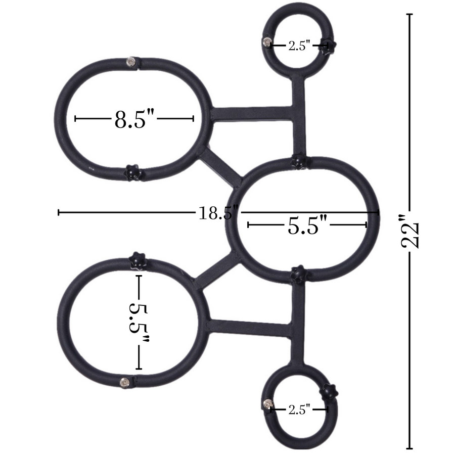 Roomsacred 5 Point Ankle Thigh Neck Cuffs BDSM Restraint Bondage Yoke For Full Access Play