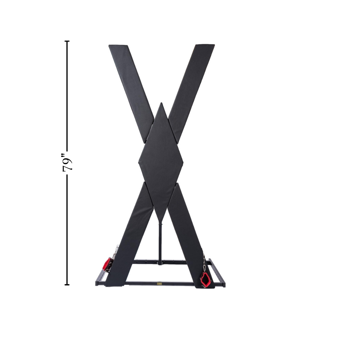 Roomsacred St. Andrews Cross Padded Free Standing Ankle and Wrist Restraints Device Adult Furniture Sex Room Decor