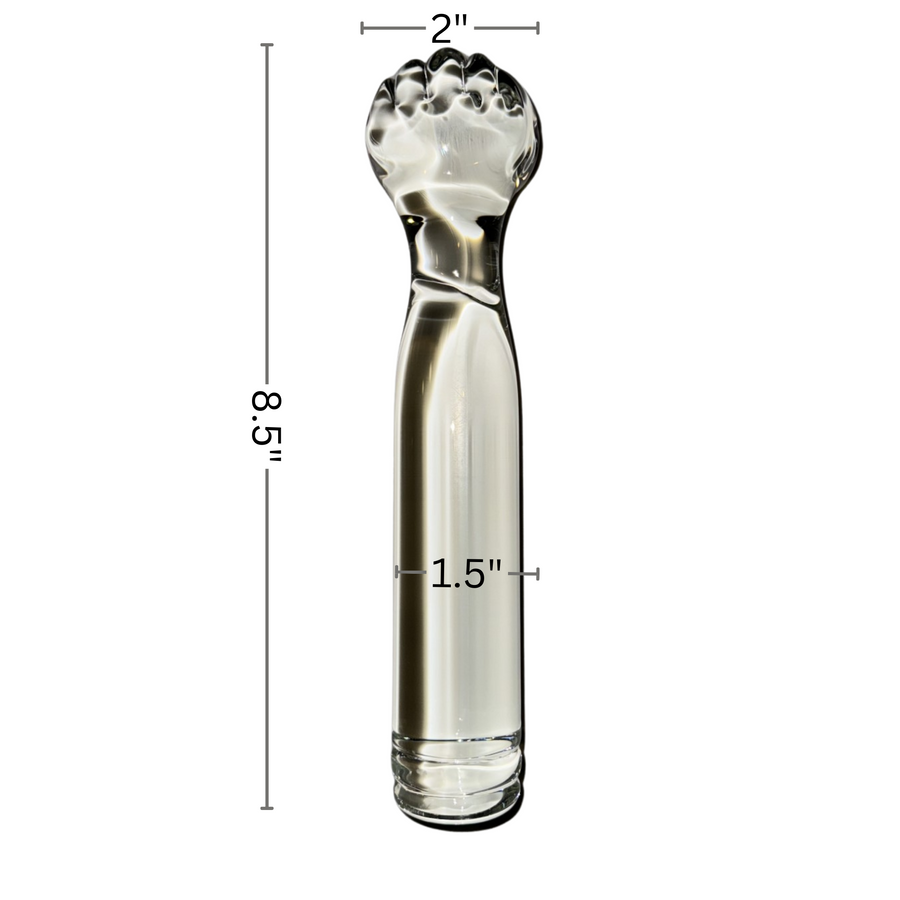 Elegant Solid Glass Fist Decorative Secret Sculpture and Temperature Play Toy