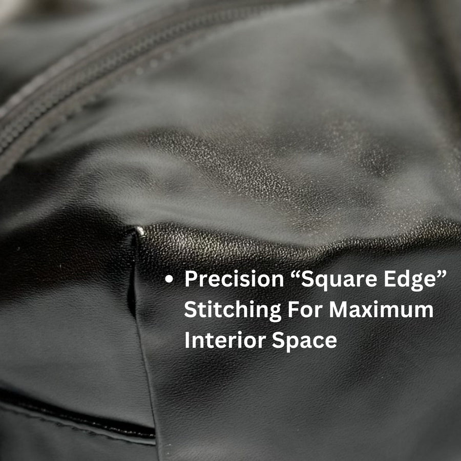 Chic Black PU Leather Toy Storage Bag – 13-Inch Discreet Organizer with Secure Zipper for Sensory Play Accessories