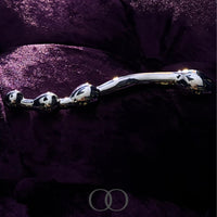 Thumbnail for The Pleasure-Wand Solid Stainless Steel Graduated Bead Dildo with Sculpted Handle for Weighty, Penetrative Play
