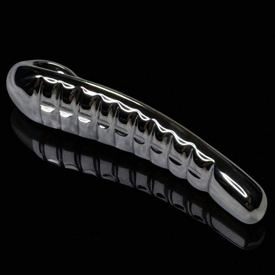 The Tongue Stainless Steel Rippled Dildo for Textural Precision and Temperature Play