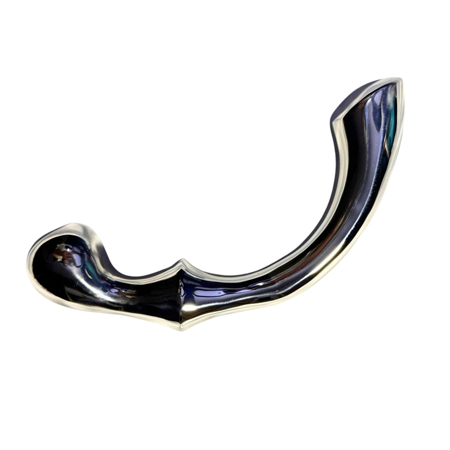 Sculpted Stainless Steel G-Spot Wand Precision-Curved Pleasure Tool for Deep, Weighted Internal Stimulation