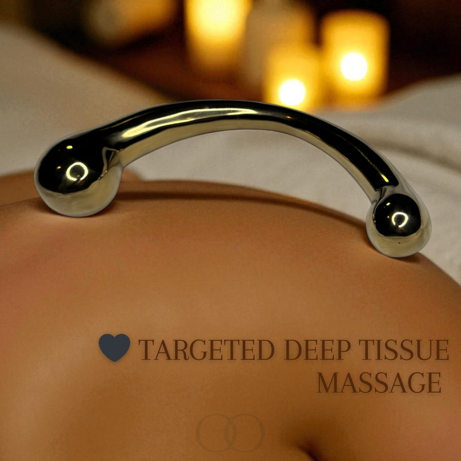 Signature Weighted Gold Stainless Steel Wand for Couples, Precision-Sculpted G-Spot and Prostate Pleasure Tool with Dual-Ended Curved Design