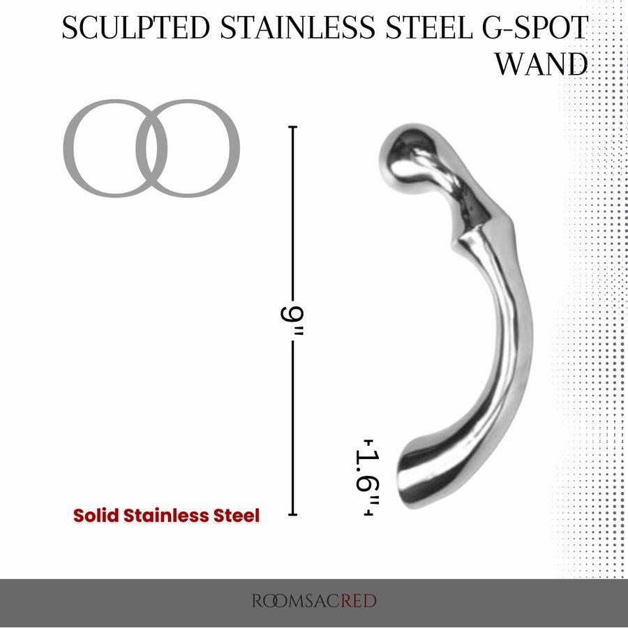 Sculpted Stainless Steel G-Spot Wand Precision-Curved Pleasure Tool for Deep, Weighted Internal Stimulation