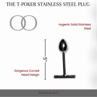 Thumbnail for The T-Poker Stainless Steel Impact Plug for Intentional Penetration and Partner-Led Control