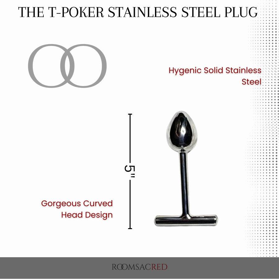 The T-Poker Stainless Steel Impact Plug for Intentional Penetration and Partner-Led Control