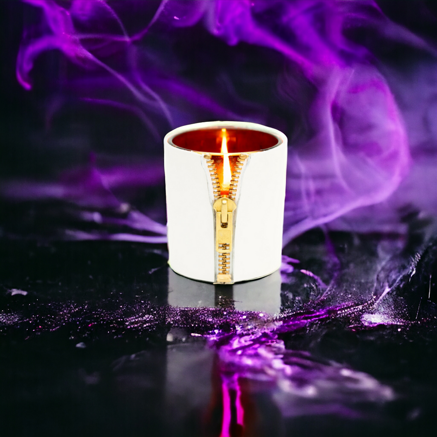 The Provocateur Designer Luxury Zipper Candle Scented Black Currant Nights