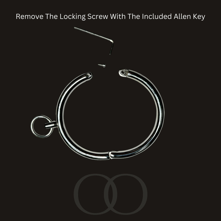 Luxury Stainless Steel BDSM Collar in Shiny Silver or Black | Secure and Stylish | Available in Multiple Sizes