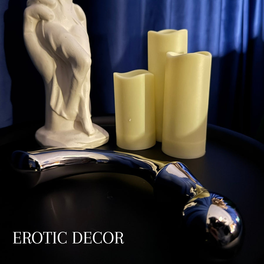 Sculpted Stainless Steel G-Spot Wand Precision-Curved Pleasure Tool for Deep, Weighted Internal Stimulation