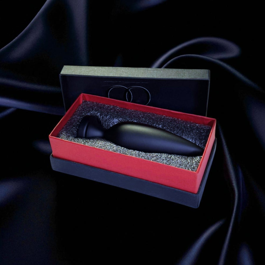 Matte Black Aluminum Alloy Anal Plug Sleek, Sculpted Beginner Plug with Crystal Base and Velvet-Touch Finish