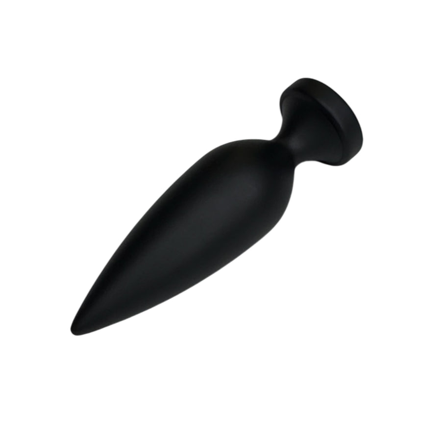 Matte Black Aluminum Alloy Anal Plug Sleek, Sculpted Beginner Plug with Crystal Base and Velvet-Touch Finish
