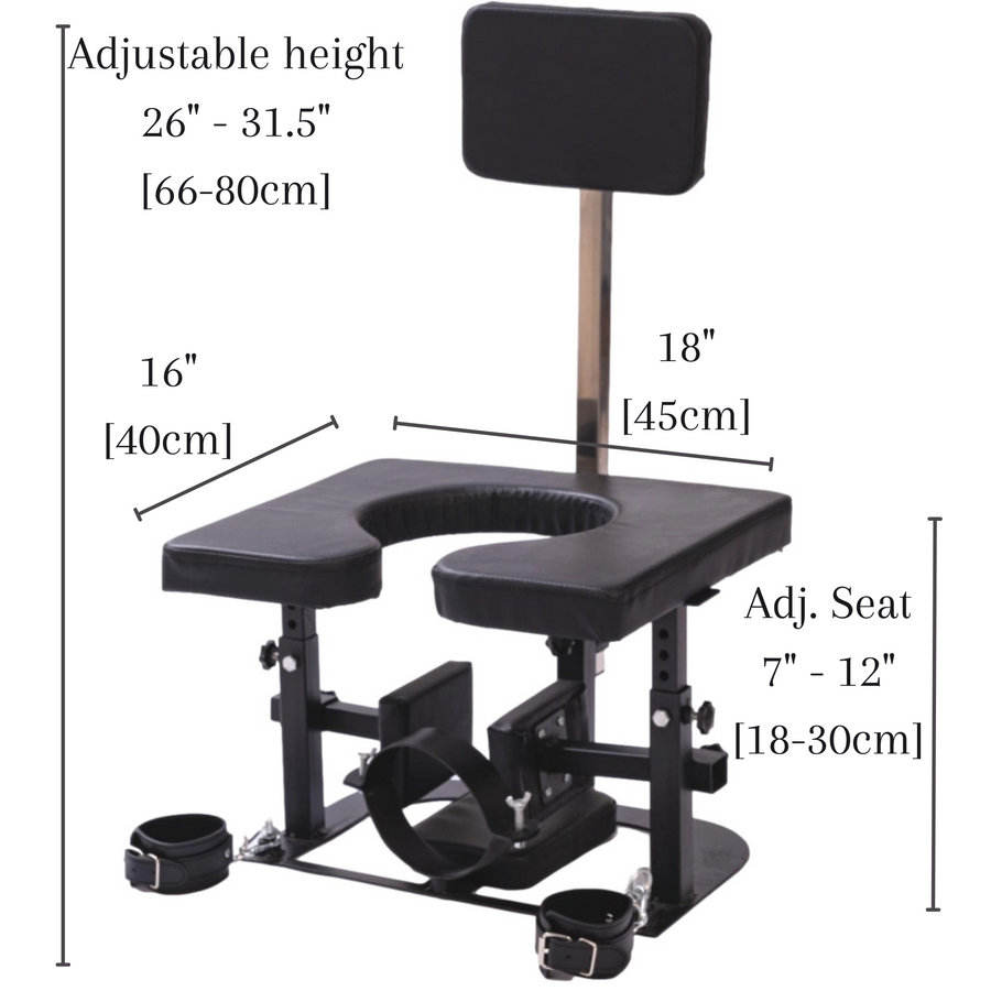 Roomsacred Black Queening Chair Heavy Duty Facesitting Smotherbox Adjustable Neck Splint For Adult BDSM Femdom