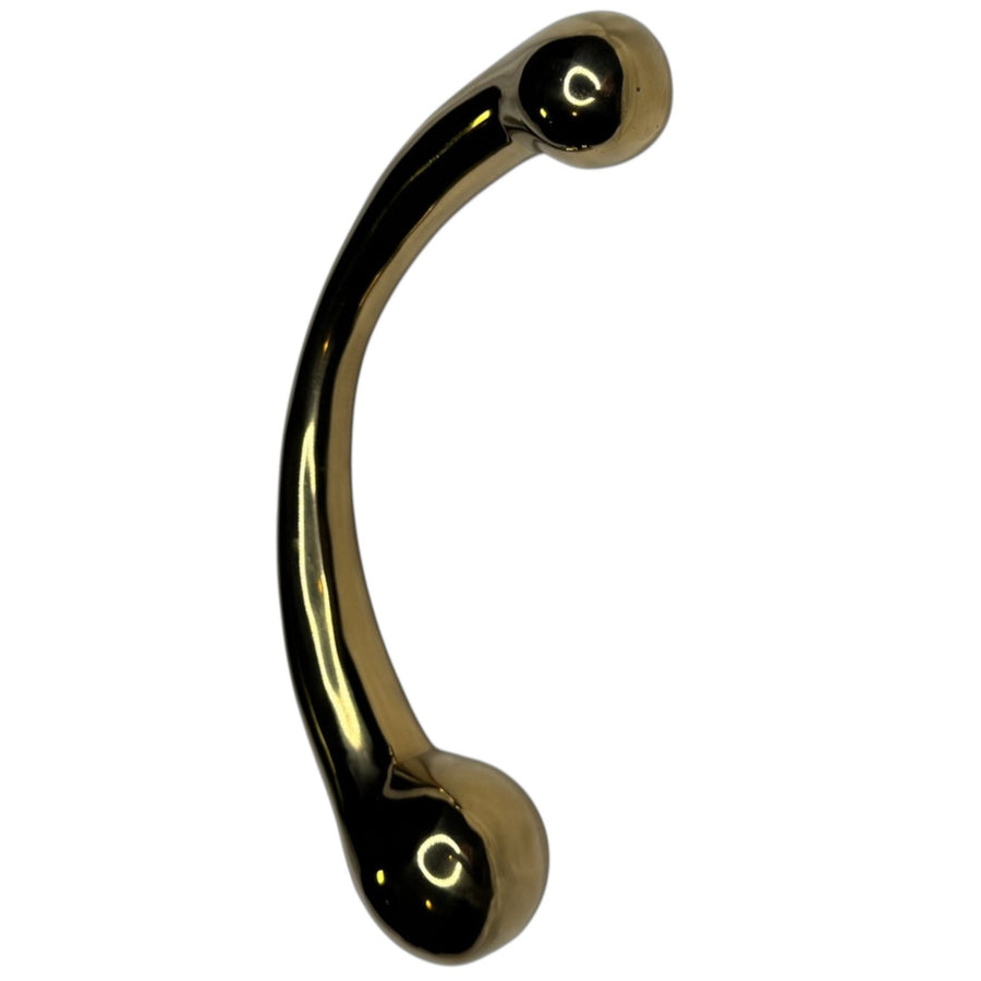 Signature Weighted Gold Stainless Steel Wand for Couples, Precision-Sculpted G-Spot and Prostate Pleasure Tool with Dual-Ended Curved Design