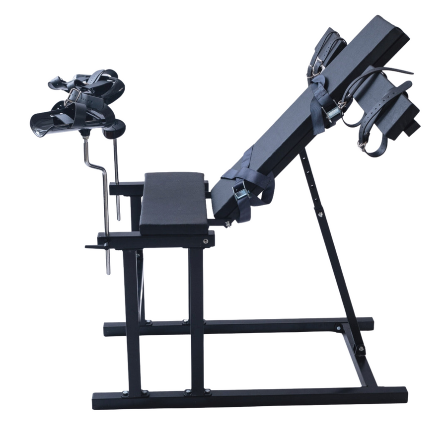 Roomsacred Gyno Chair Spanking Bench Adjustable Arm Splints & Wide Leg Stirrups BDSM Restraint Adult Bedroom Play Furniture