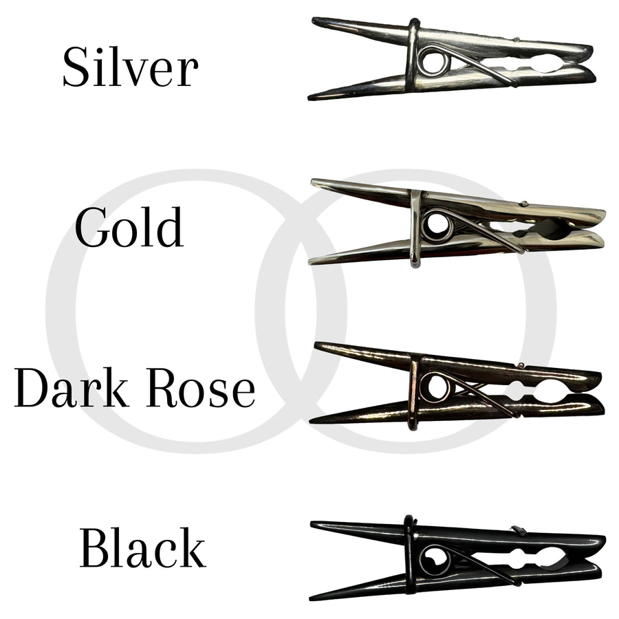 Luxury Stainless Steel Clothespin Style Heavy Nipple Clamps Set for Serious Sensory Play - Silver, Gold, Dark Rose Gold, Black
