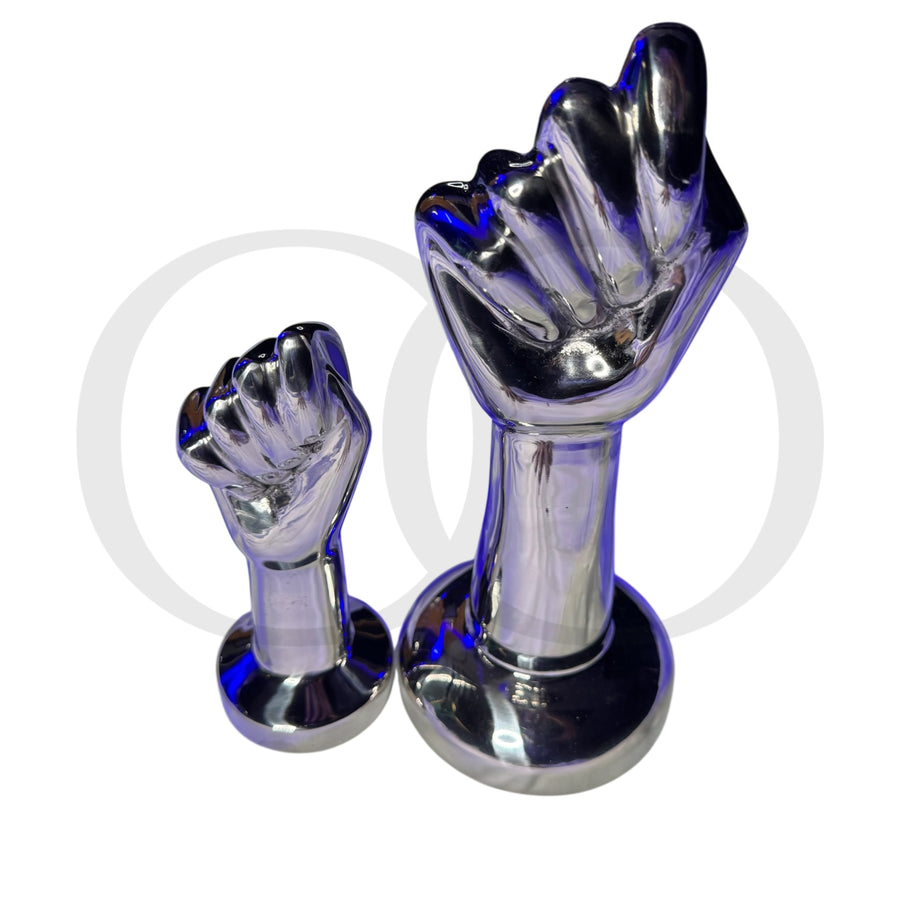 The Dominium Fist, Massive Solid Stainless Steel Power Sculpture for Provocative Display and Advanced Penetration