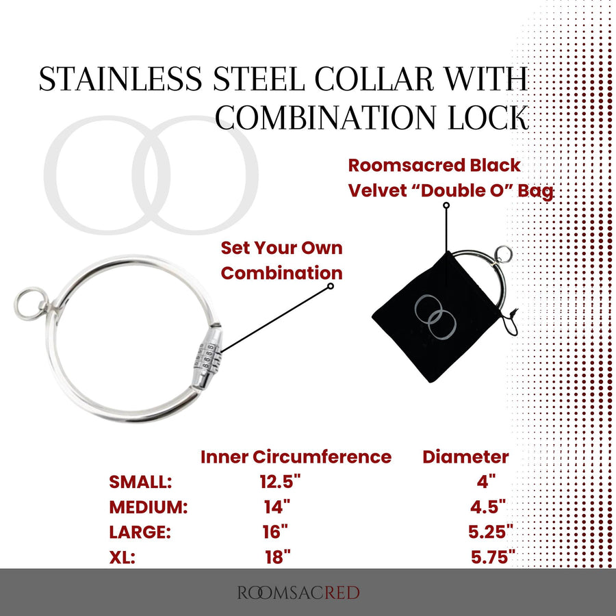 Elegant Stainless Steel Collar Gold or Silver with Combination Lock Secure and Stylish For Play or 24/7 Use