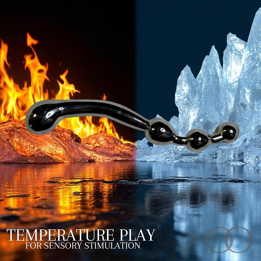 The Pleasure-Wand Solid Stainless Steel Graduated Bead Dildo with Sculpted Handle for Weighty, Penetrative Play