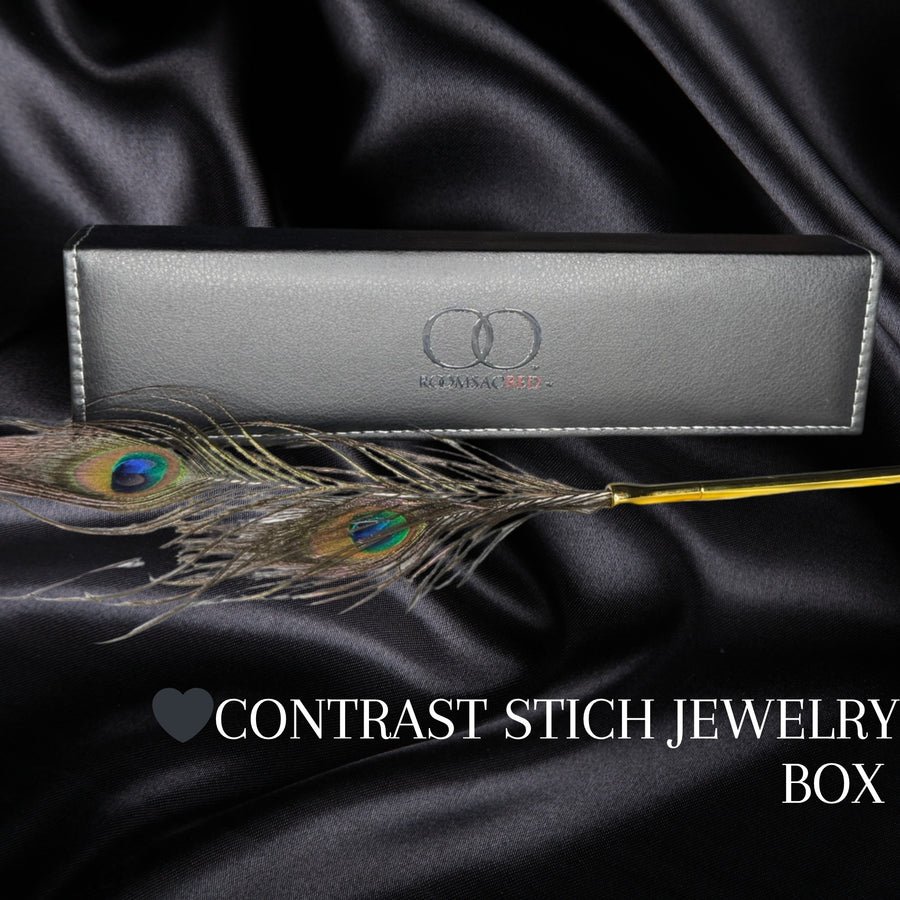 Luxury Peacock Feather Tickler with Gold Accent Handle, French-Inspired Sensory Tease Tool for Couples Sensation Play