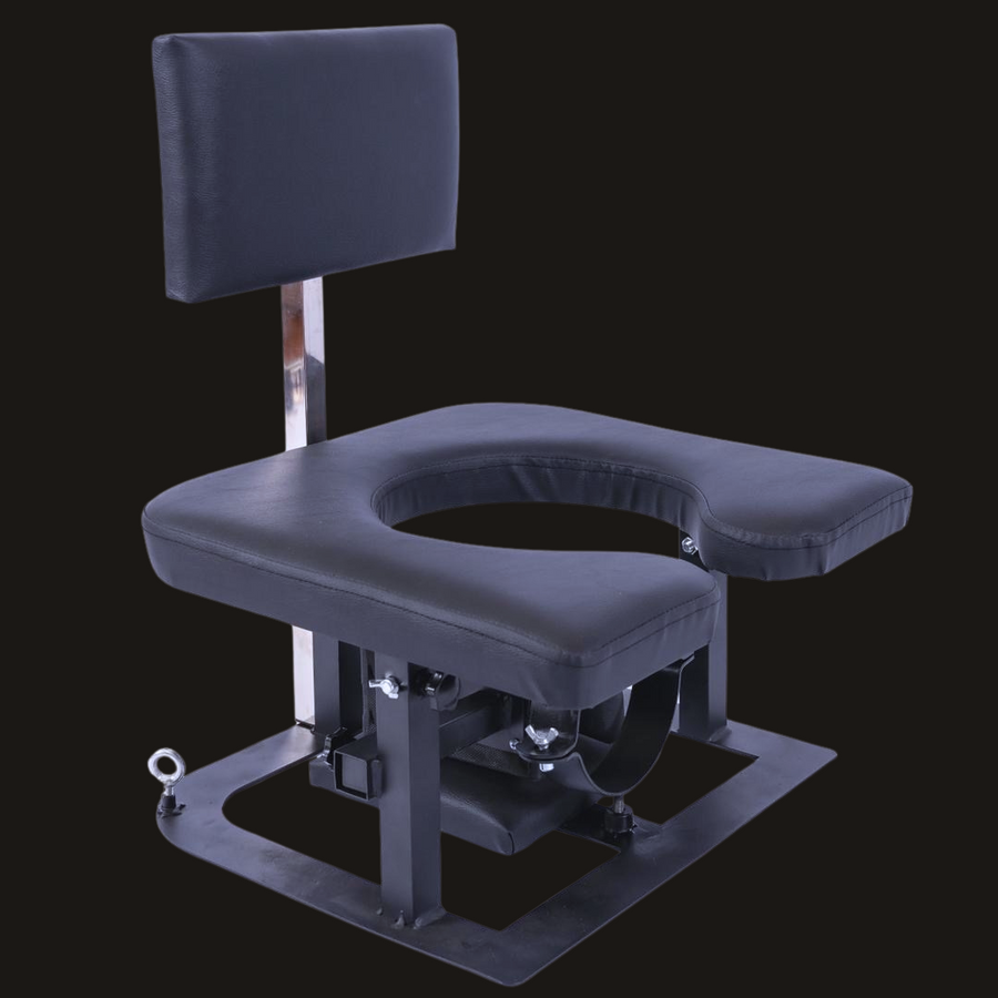 Roomsacred Black Queening Chair Heavy Duty Facesitting Smotherbox Adjustable Neck Splint For Adult BDSM Femdom