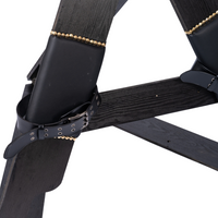 Thumbnail for Roomsacred Black Series Luxury St. Andrew's Cross with Wrist and Ankle Cuffs Free Standing or Wall Mount