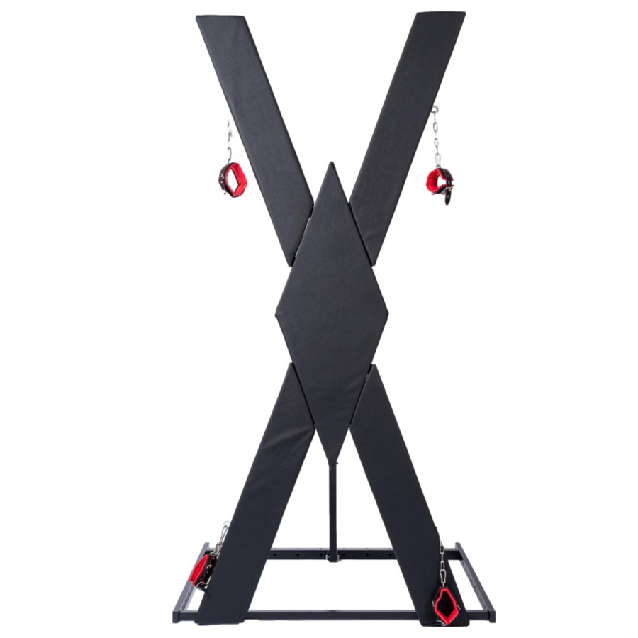 Roomsacred St. Andrews Cross Padded Free Standing Ankle and Wrist Restraints Device Adult Furniture Sex Room Decor